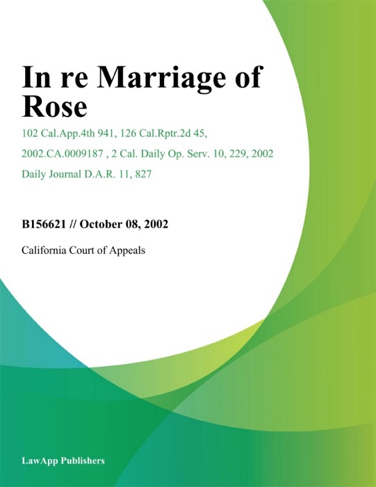 In re Marriage of Rose