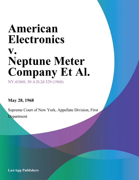 American Electronics v. Neptune Meter Company Et Al.