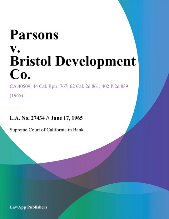 Parsons V. Bristol Development Co.