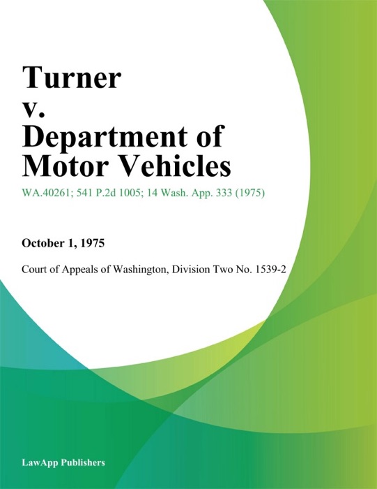 Turner v. Department of Motor Vehicles