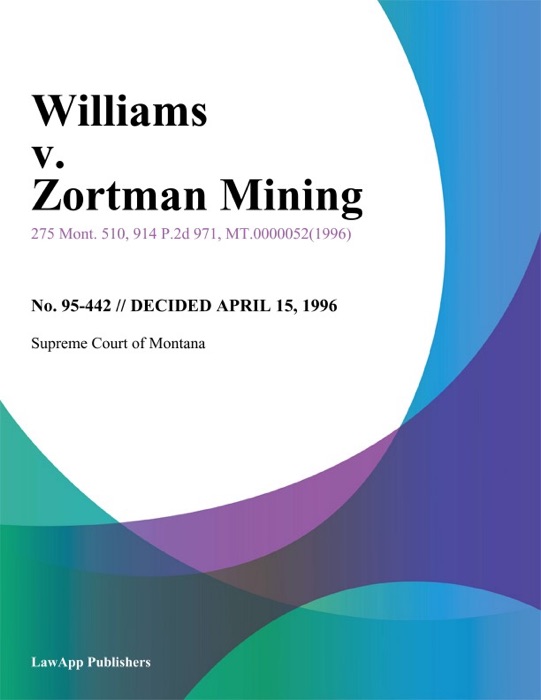 Williams v. Zortman Mining