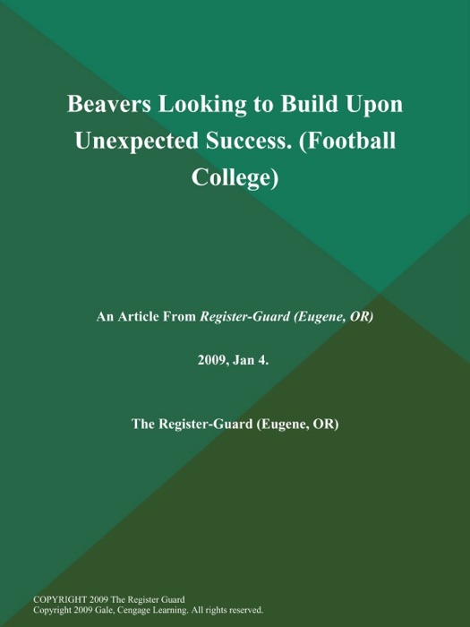 Beavers Looking to Build Upon Unexpected Success (Football College)