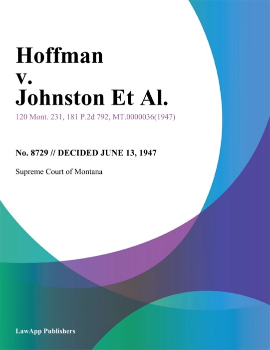 Hoffman v. Johnston Et Al.