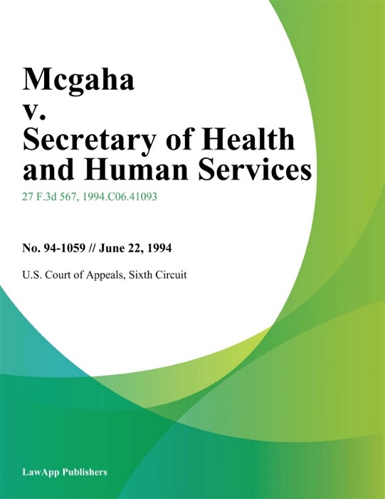 Mcgaha v. Secretary of Health and Human Services