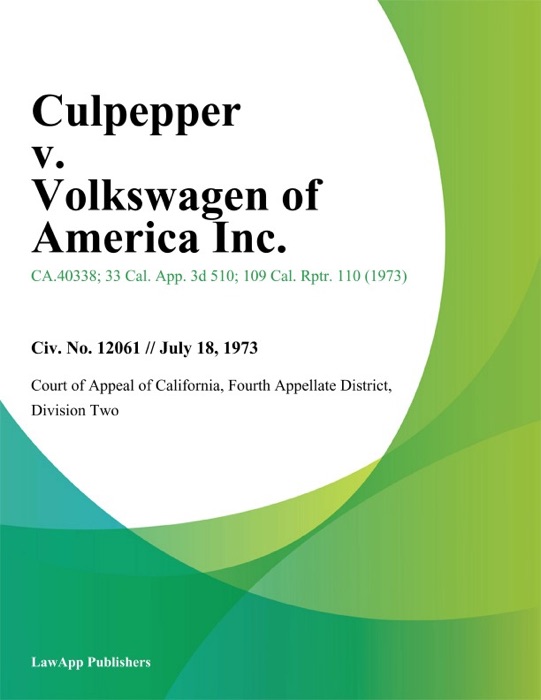 Culpepper v. Volkswagen of America Inc.