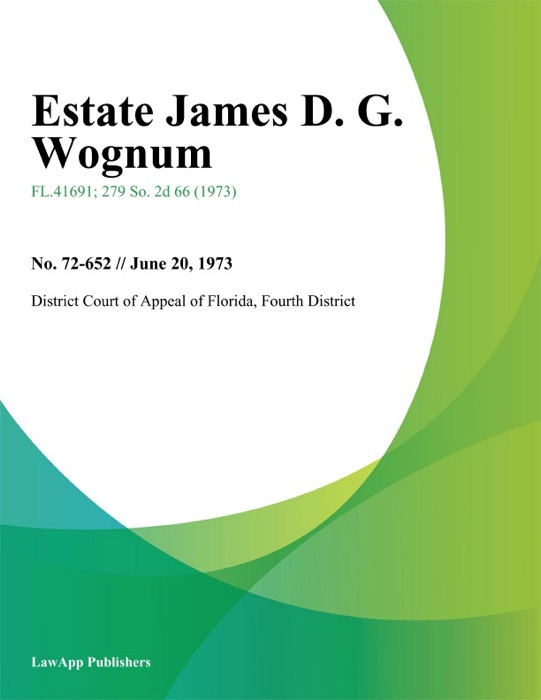 Estate James D. G. Wognum