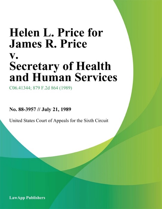 Helen L. Price for James R. Price v. Secretary of Health And Human Services