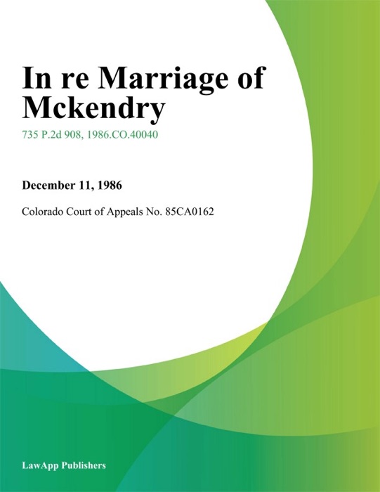 In re Marriage of Mckendry