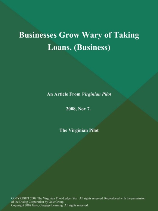 Businesses Grow Wary of Taking Loans (Business)