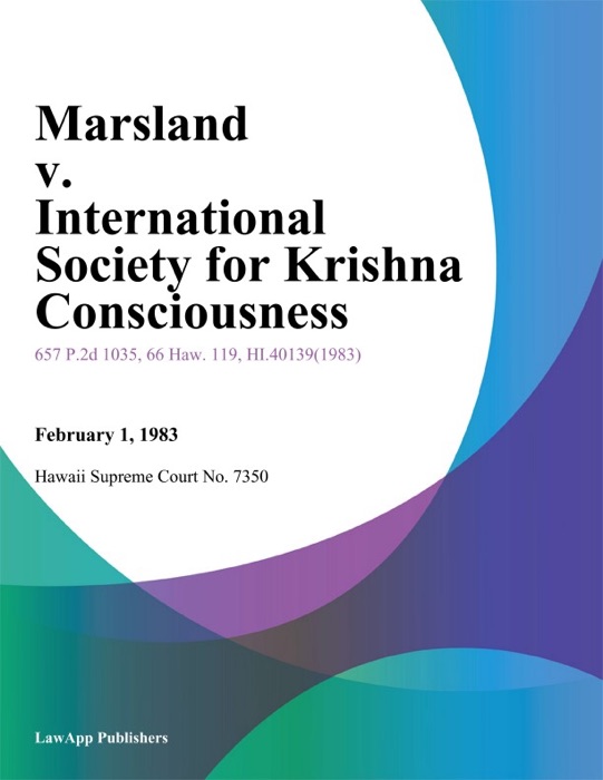 Marsland V. International Society For Krishna Consciousness