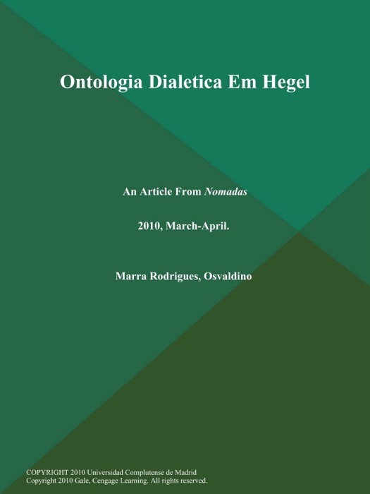 Ontologia Dialetica Em Hegel