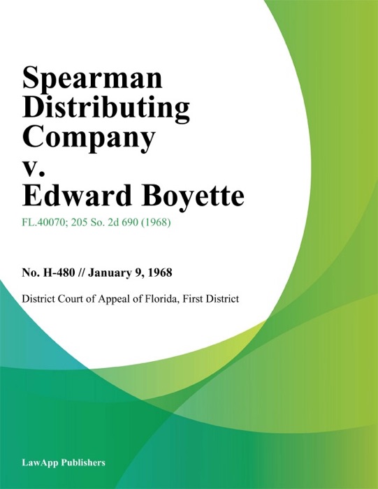 Spearman Distributing Company v. Edward Boyette