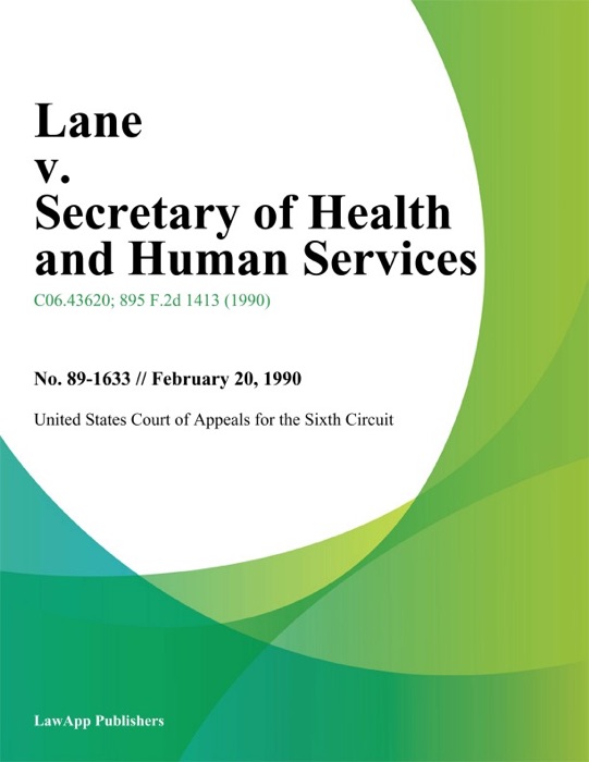 Lane v. Secretary of Health and Human Services