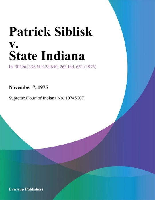 Patrick Siblisk v. State Indiana