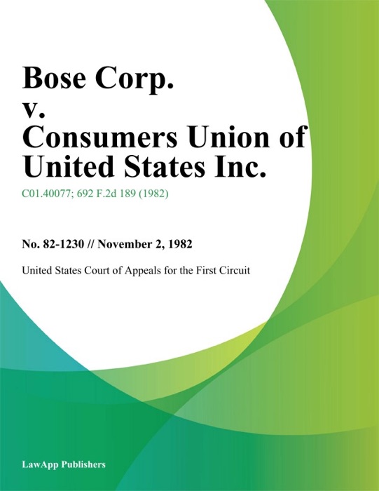 Bose Corp. v. Consumers Union of United States Inc.