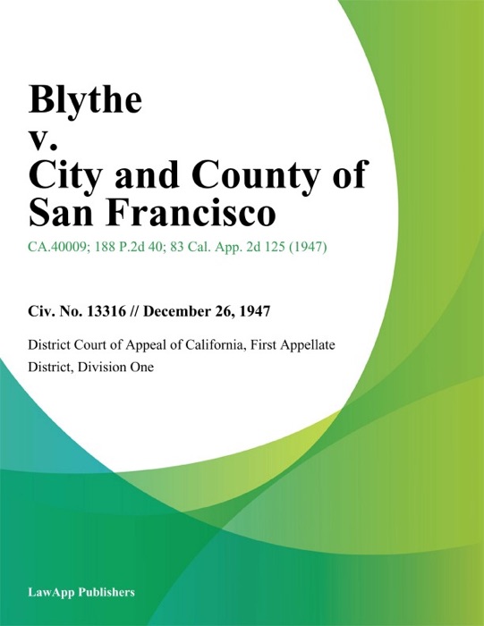 Blythe V. City And County Of San Francisco