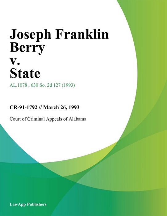 Joseph Franklin Berry v. State