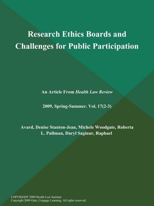 Research Ethics Boards and Challenges for Public Participation