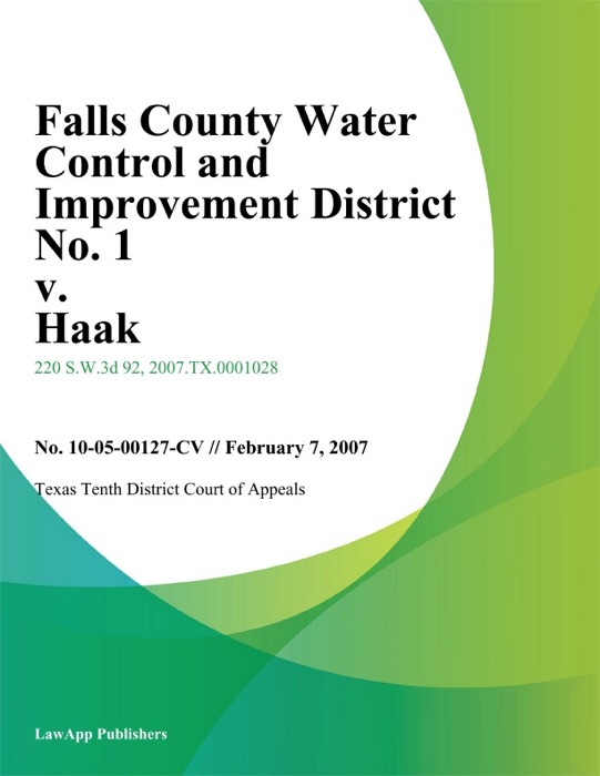 Falls County Water Control and Improvement District No. 1 v. Haak