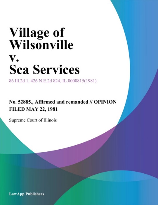 Village of Wilsonville v. Sca Services