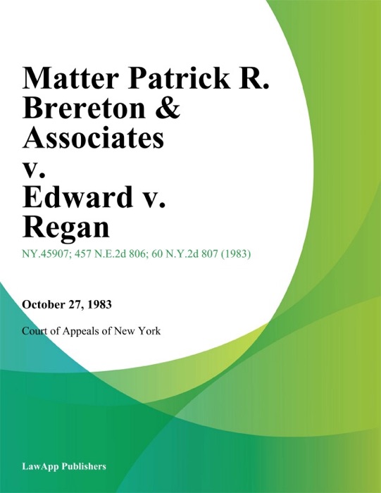 Matter Patrick R. Brereton & Associates v. Edward v. Regan