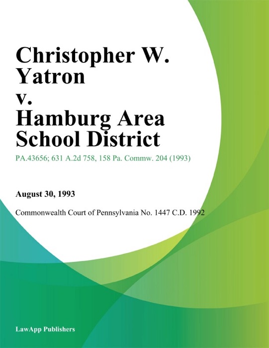 Christopher W. Yatron v. Hamburg Area School District