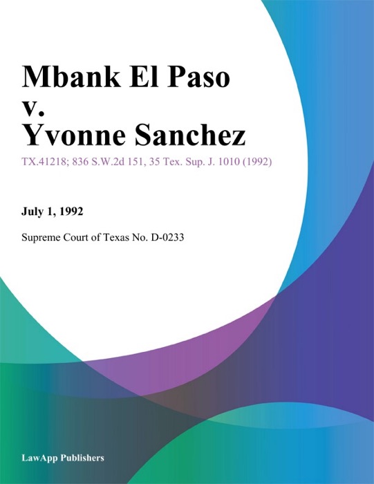 Mbank El Paso v. Yvonne Sanchez