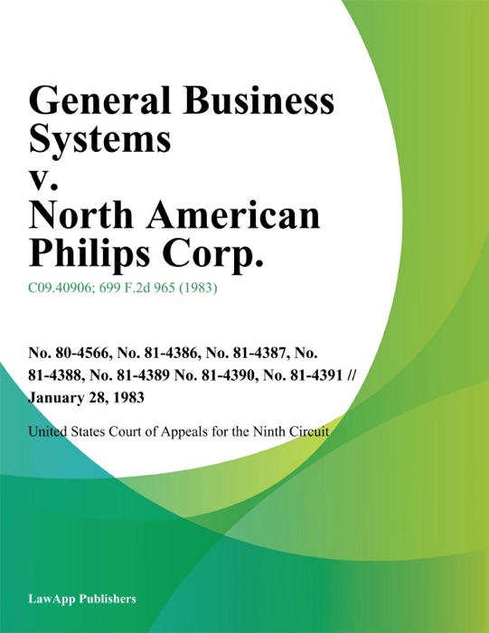 General Business Systems v. North American Philips Corp.