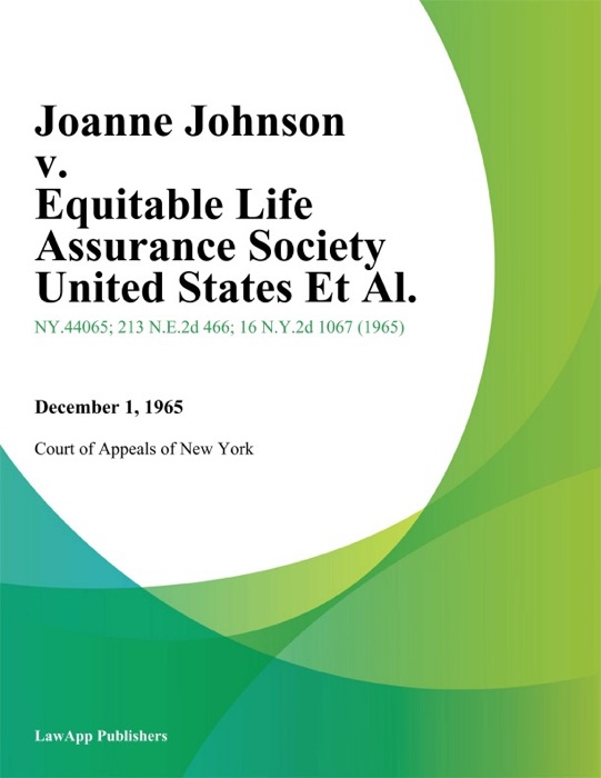 Joanne Johnson v. Equitable Life Assurance Society United States Et Al.