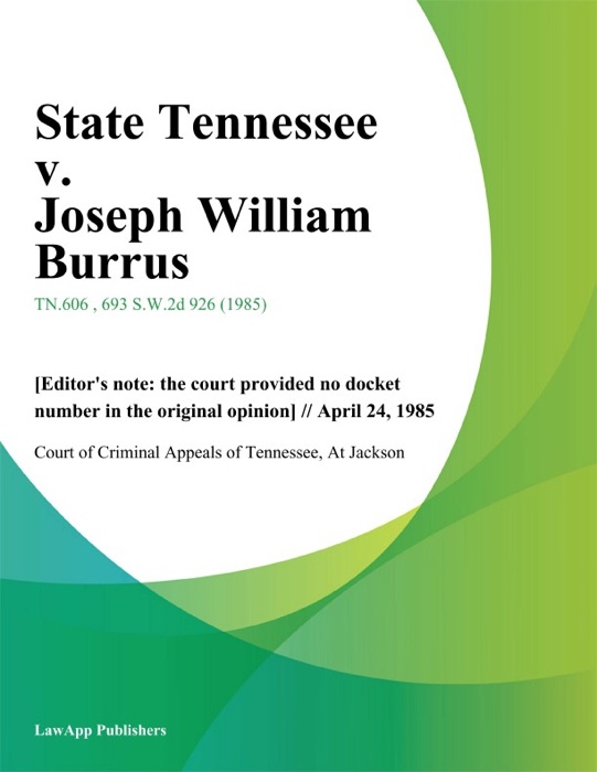 State Tennessee v. Joseph William Burrus