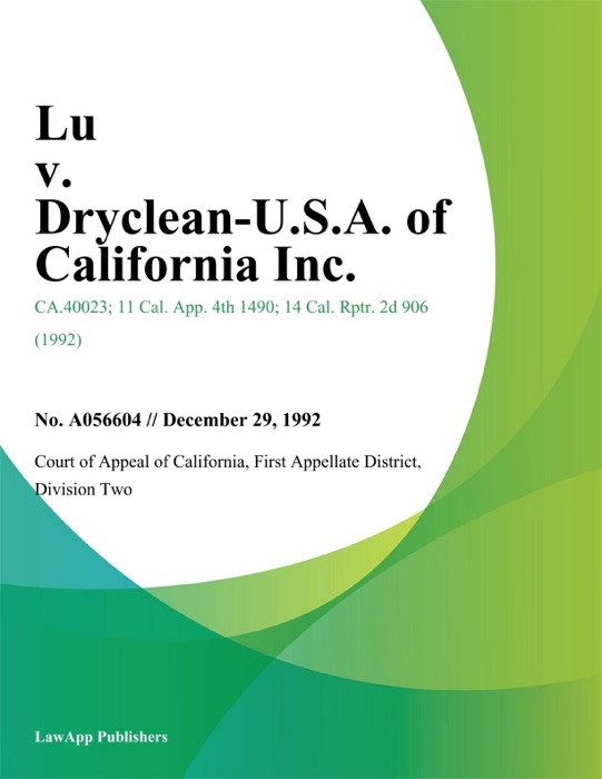 Lu v. Dryclean-U.S.A. of California Inc.