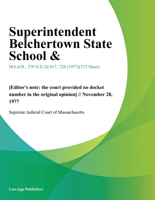 Superintendent Belchertown State School