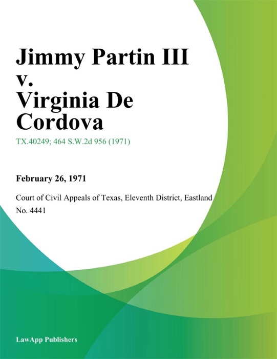 Jimmy Partin III v. Virginia De Cordova