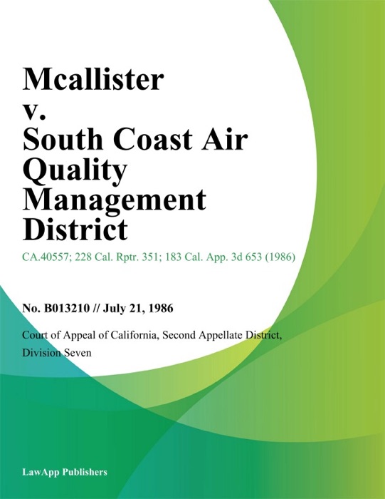 Mcallister v. South Coast Air Quality Management District