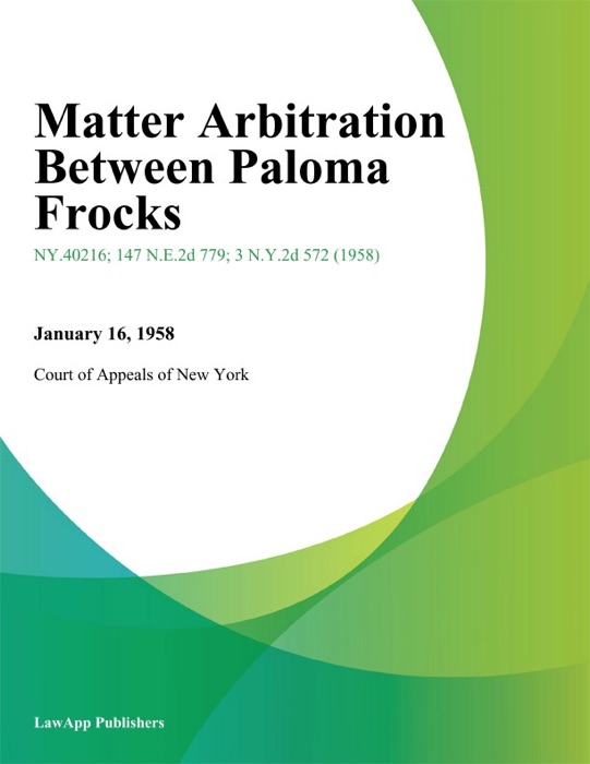 Matter Arbitration Between Paloma Frocks