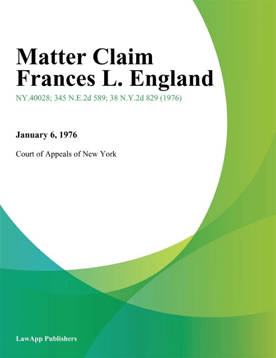 Matter Claim Frances L. England