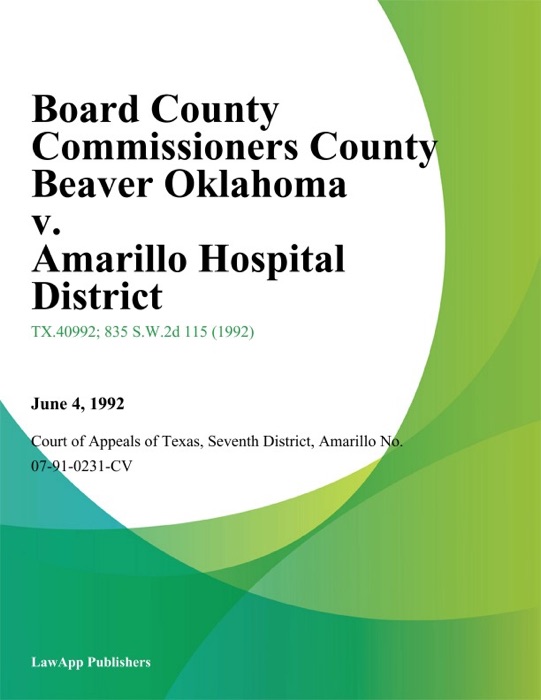 Board County Commissioners County Beaver Oklahoma v. Amarillo Hospital District