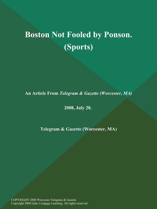 Boston Not Fooled by Ponson (Sports)