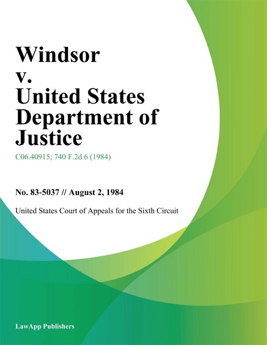 Windsor v. United States Department of Justice
