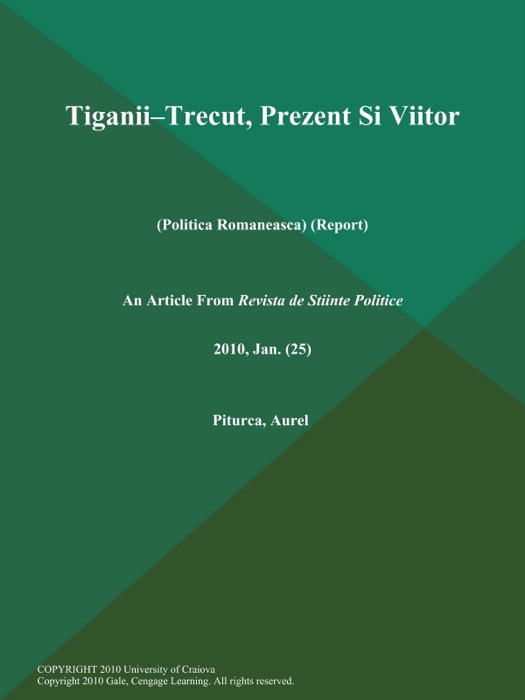 Tiganii--Trecut, Prezent Si Viitor (Politica Romaneasca) (Report)