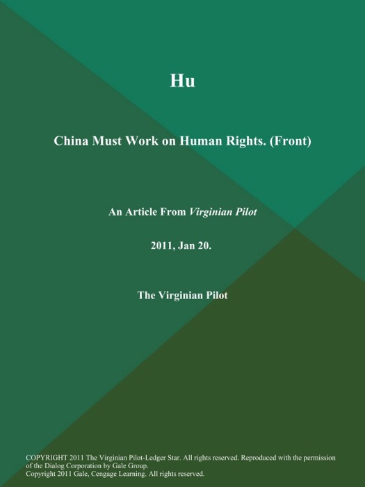 Hu: China Must Work on Human Rights (Front)