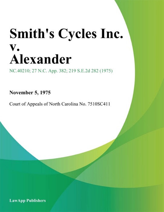 Smiths Cycles Inc. v. Alexander