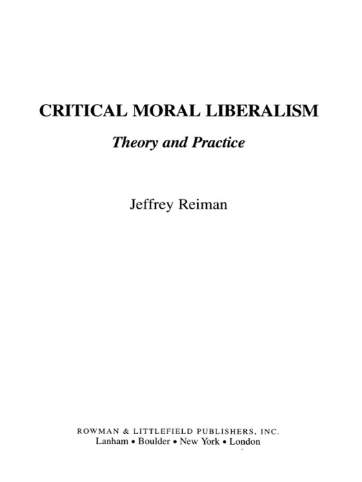 Critical Moral Liberalism