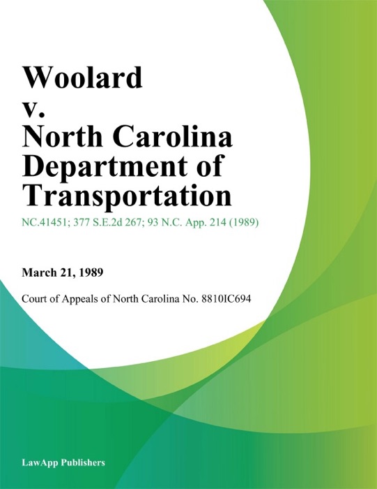 Woolard v. North Carolina Department of Transportation