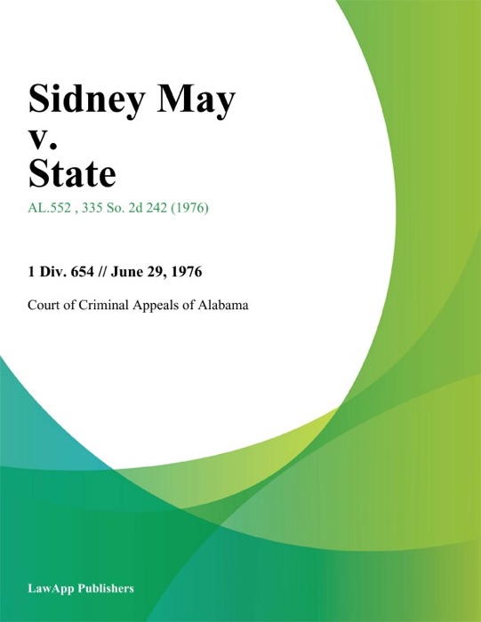 Sidney May v. State