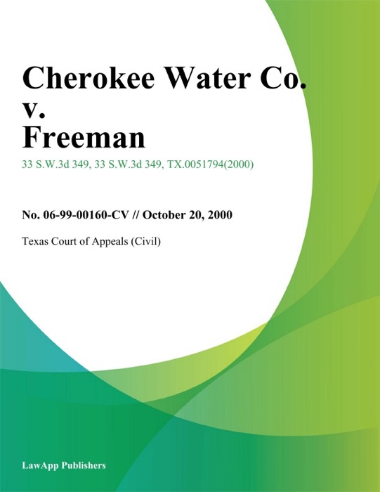 Cherokee Water Co. V. Freeman