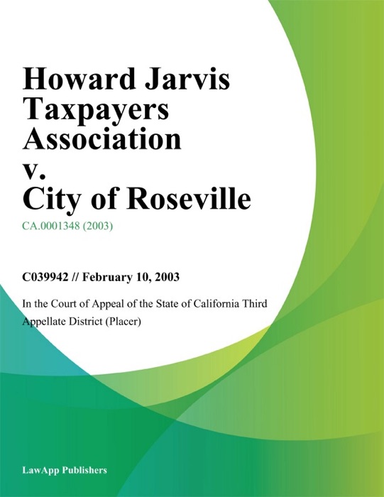 Howard Jarvis Taxpayers Association v. City of Roseville