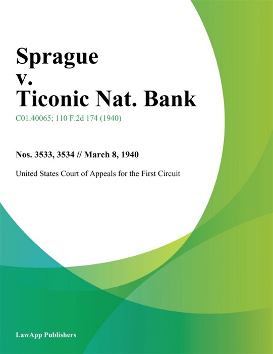 Sprague v. Ticonic Nat. Bank