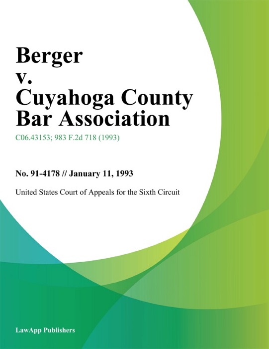 Berger V. Cuyahoga County Bar Association