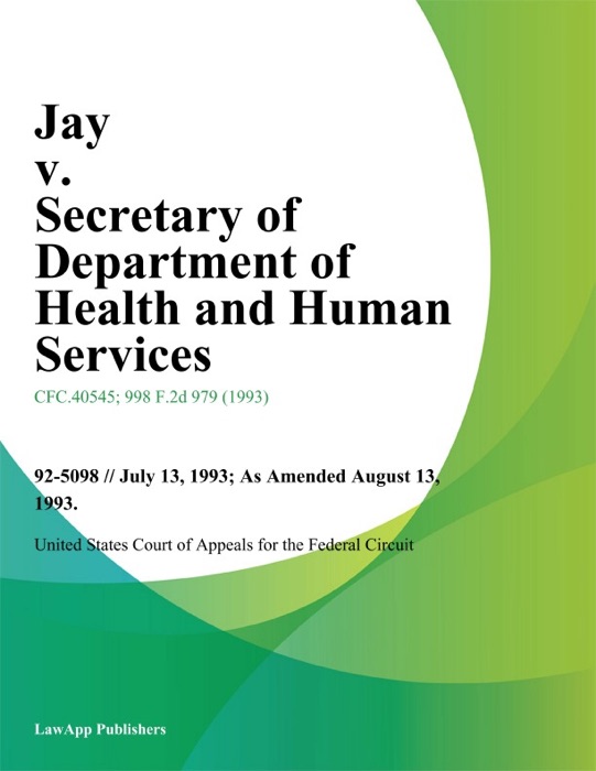 Jay v. Secretary of Department of Health and Human Services